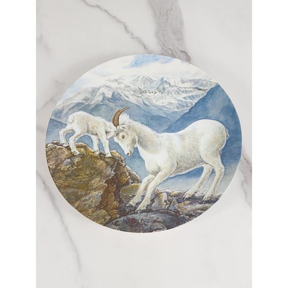 Goat A Gentle Persuasion Plate Wall Decor Fine China 8 1/2" Wildlife Vintage - Picture 9 of 12